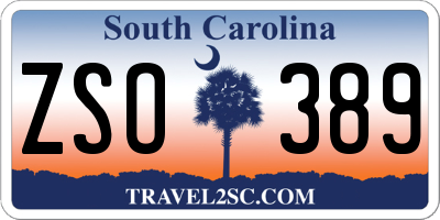 SC license plate ZSO389