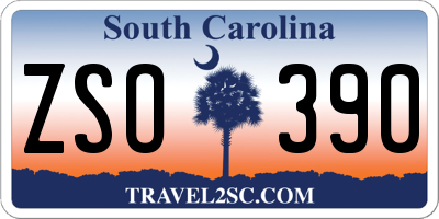 SC license plate ZSO390