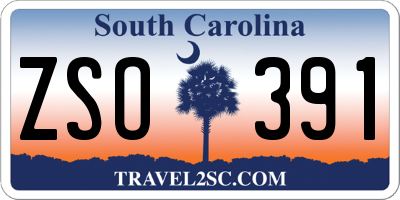 SC license plate ZSO391