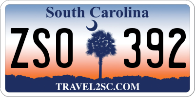 SC license plate ZSO392