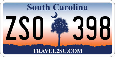 SC license plate ZSO398