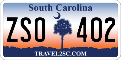 SC license plate ZSO402