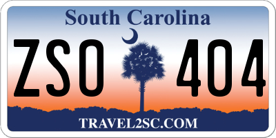 SC license plate ZSO404