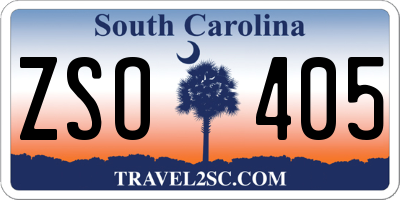 SC license plate ZSO405