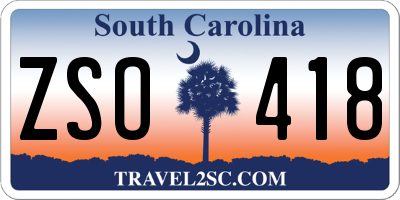 SC license plate ZSO418