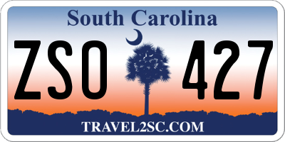 SC license plate ZSO427