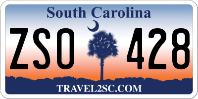 SC license plate ZSO428