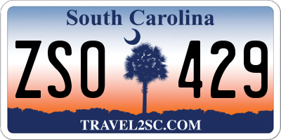 SC license plate ZSO429