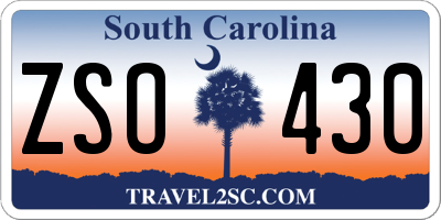 SC license plate ZSO430