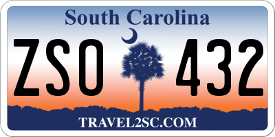 SC license plate ZSO432