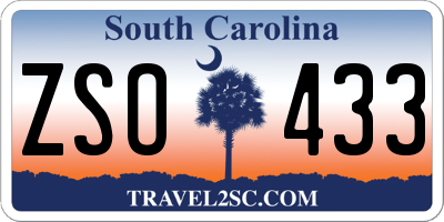 SC license plate ZSO433