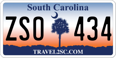 SC license plate ZSO434