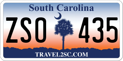 SC license plate ZSO435