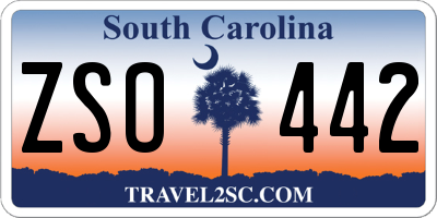 SC license plate ZSO442
