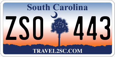SC license plate ZSO443