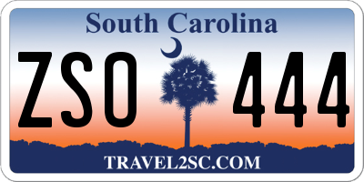 SC license plate ZSO444