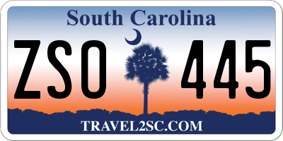 SC license plate ZSO445