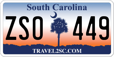 SC license plate ZSO449