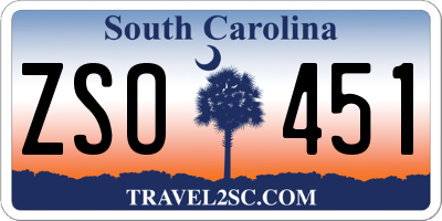 SC license plate ZSO451