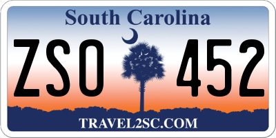 SC license plate ZSO452