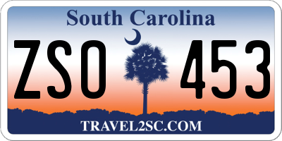 SC license plate ZSO453