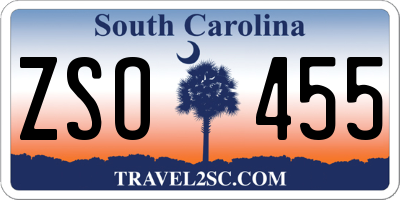 SC license plate ZSO455