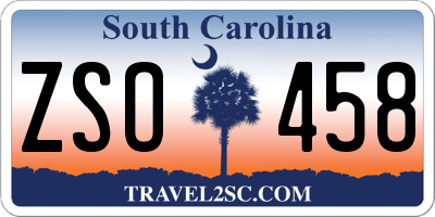 SC license plate ZSO458