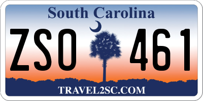 SC license plate ZSO461