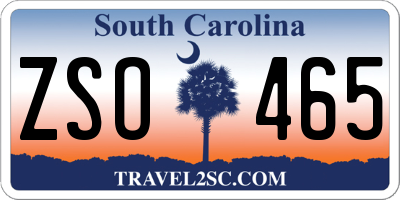 SC license plate ZSO465