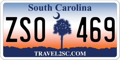SC license plate ZSO469