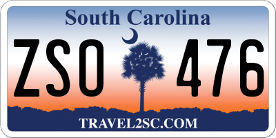SC license plate ZSO476