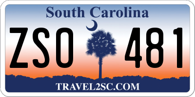 SC license plate ZSO481