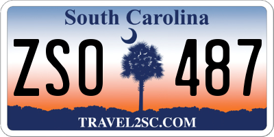 SC license plate ZSO487
