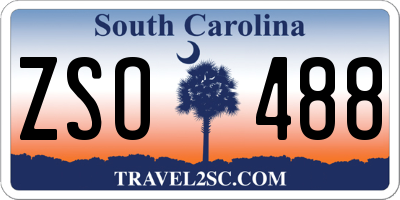 SC license plate ZSO488