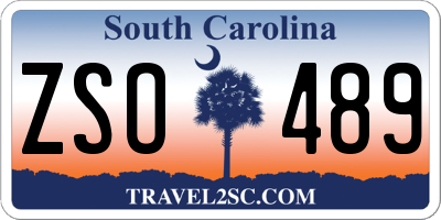 SC license plate ZSO489