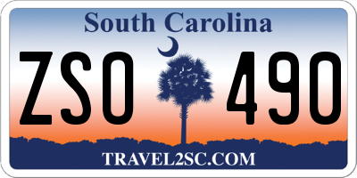 SC license plate ZSO490
