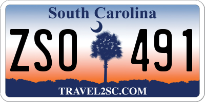 SC license plate ZSO491