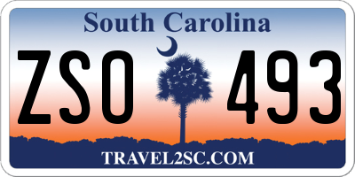 SC license plate ZSO493