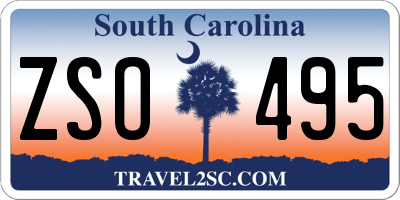 SC license plate ZSO495