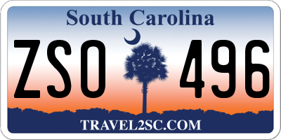 SC license plate ZSO496