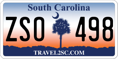 SC license plate ZSO498
