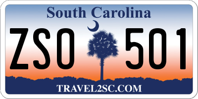 SC license plate ZSO501