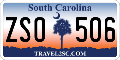 SC license plate ZSO506