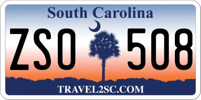 SC license plate ZSO508