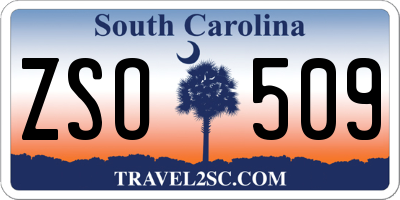 SC license plate ZSO509