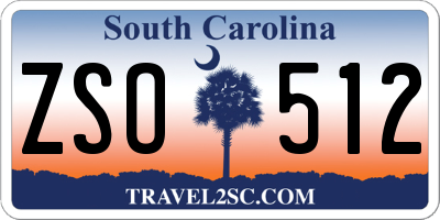 SC license plate ZSO512