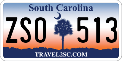 SC license plate ZSO513