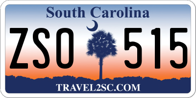 SC license plate ZSO515