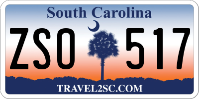SC license plate ZSO517