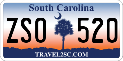 SC license plate ZSO520